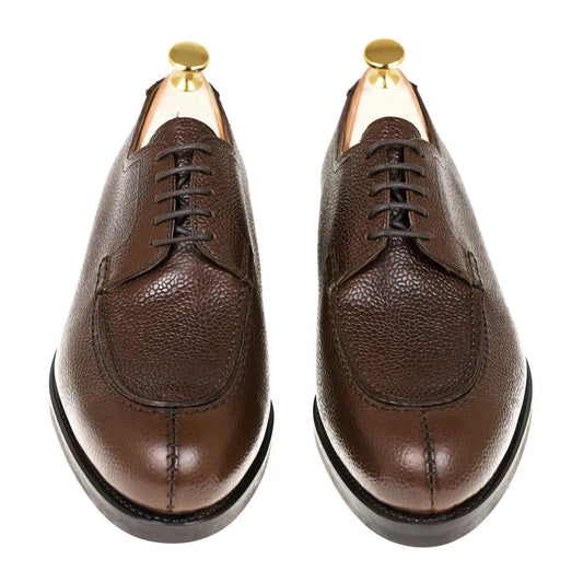 Norwegian Derby Shoes in Brown Karagrain Leather for Men
