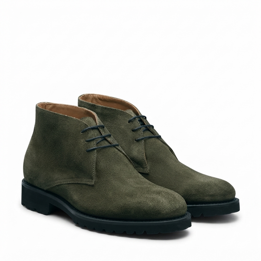 Olive Suede Chukka Boots for Men