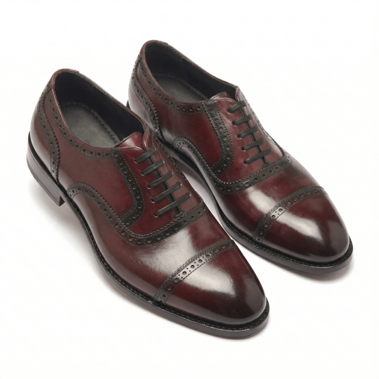 Oxblood Cap Toe Oxford Shoes for Men