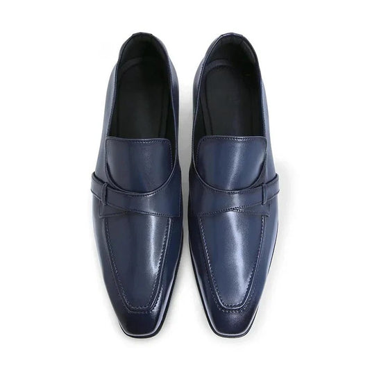 Premium handmade slip-on leather loafers for men β front view