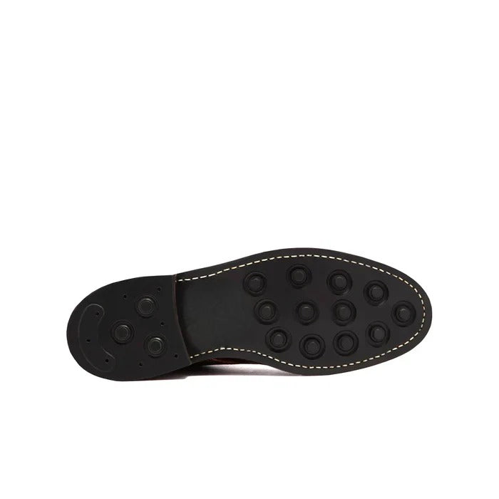 Modern leather boots for men – sole view