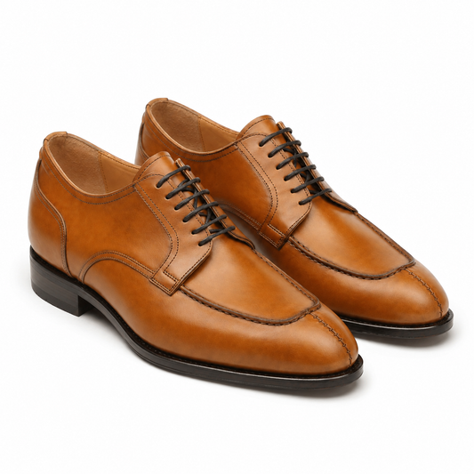 Premium brown leather Oxford shoes for men in side view