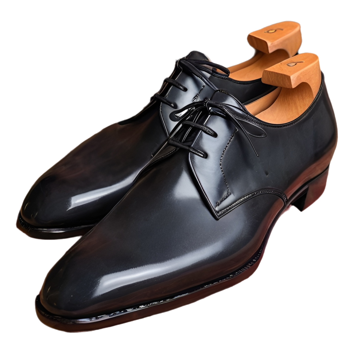 Tan leather Geredene Derby formal shoes for men, handcrafted premium leather dress footwear