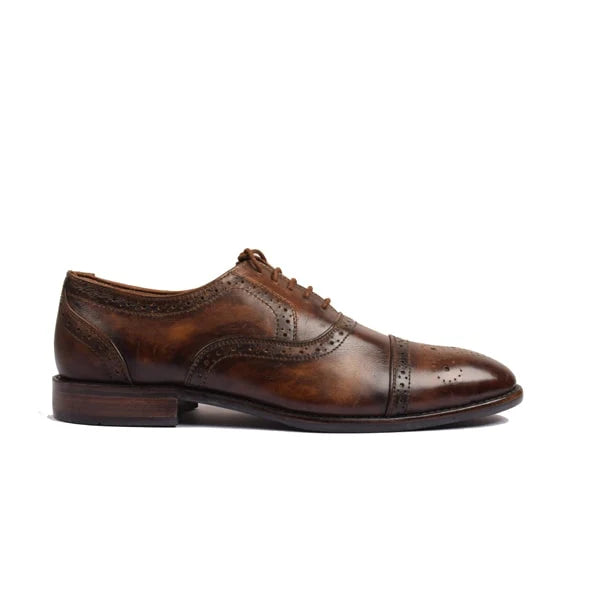 Italian leather captoe lace-up formal shoes – side profile