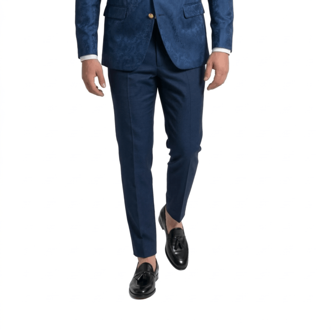 front walking view black tassel loafers men styling