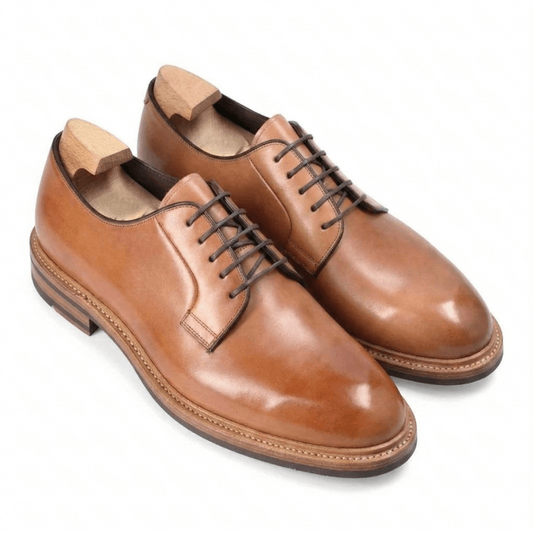 brown leather formal shoes for men classic lace up oxford style