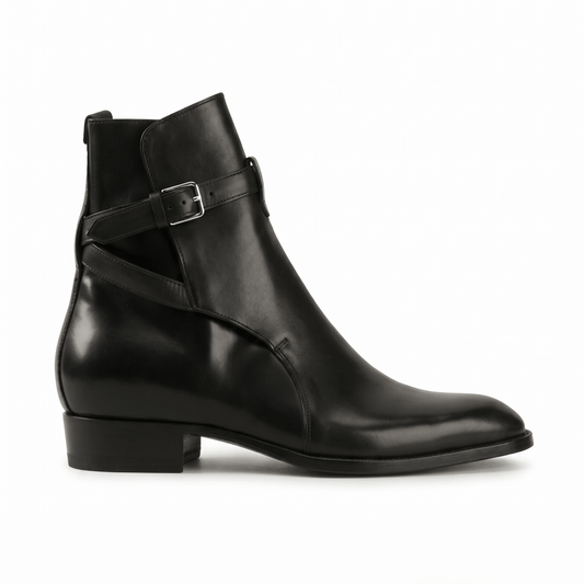 Black Leather Jodhpur Boots for Men