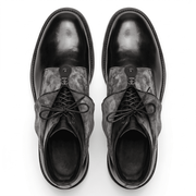 Men’s Black Leather Lace-Up Boots with Zip Overlay