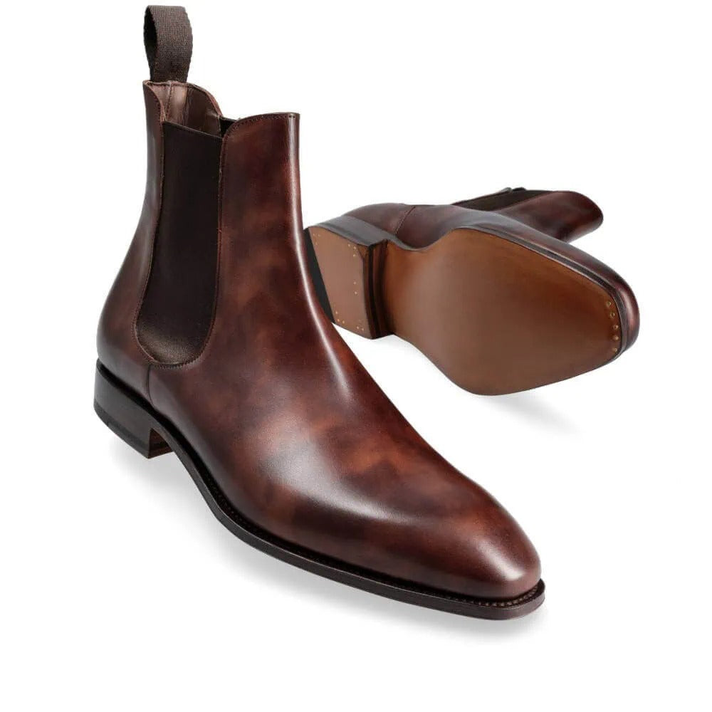 Men’s Chelsea Boots in Brown Museum leather – side profile