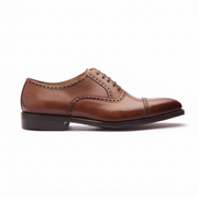 Tan Quarter Brogue Oxford Shoes for Men