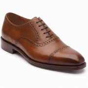 Tan Quarter Brogue Oxford Shoes for Men