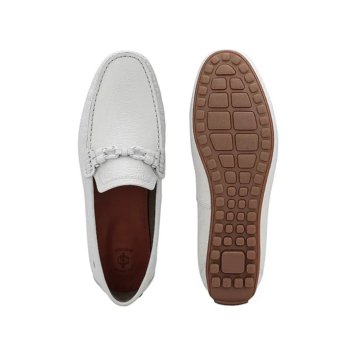 Men Textured Leather Driving Loafers