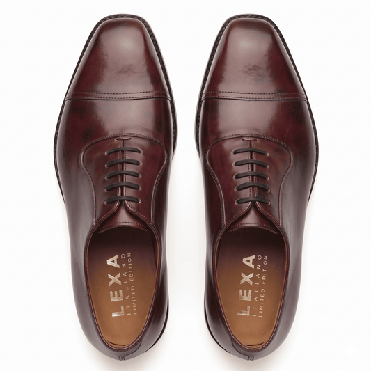 Adele-Adelaide Burgundy Oxford Shoes for Men