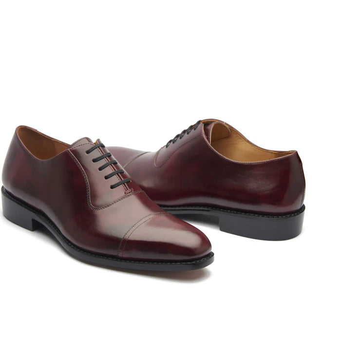 Adele-Adelaide Oxford - Burgundy Museum Calf | Hand Welted Contemporary Classics