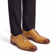 Adele-Adelaide Mustard Oxford Shoes for Men