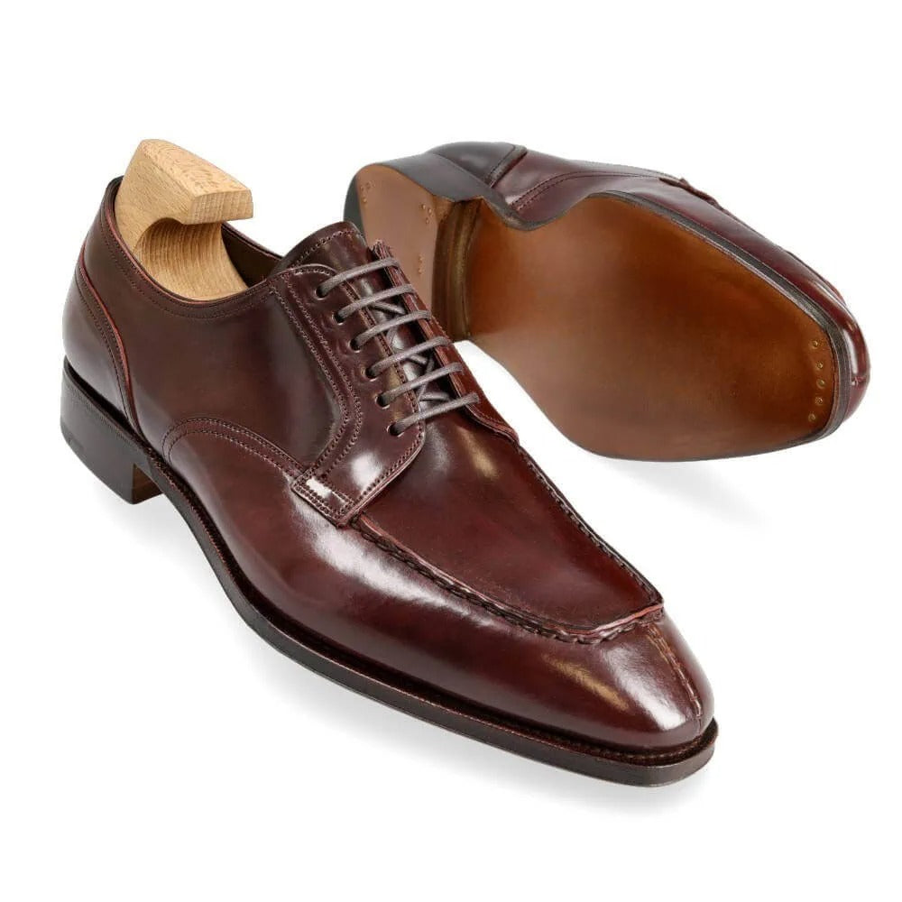 Men’s burgundy formal Norwegian shoes crafted in premium cordovan leather