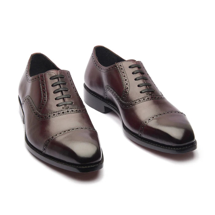 Bemer-Quarter Brogue Oxford - Burgundy | Hand Welted