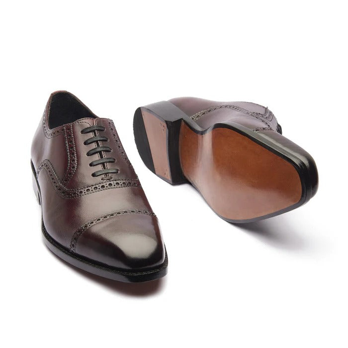 Bemer-Quarter Brogue Oxford - Burgundy | Hand Welted