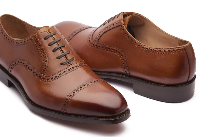 Bemer-Quarter Brogue Oxford - Cognac | Hand Welted