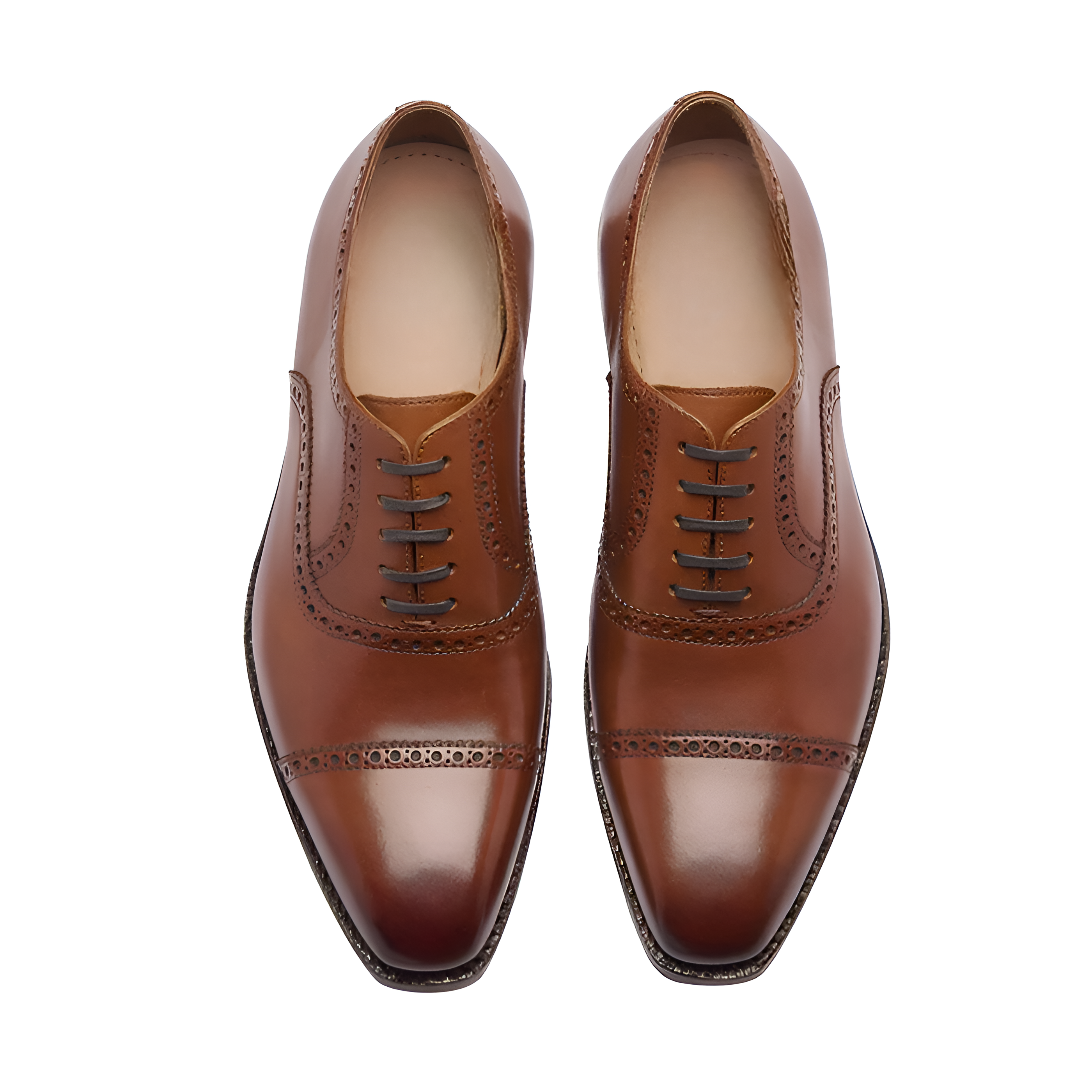 Bemer burgundy quarter brogue Oxford shoes – front view