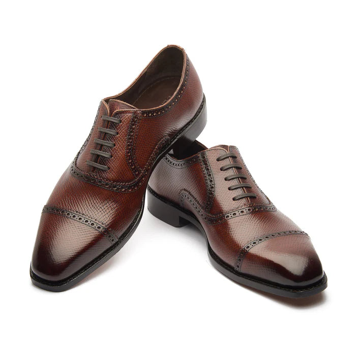 Bemer-X Quarter Brogue Oxford - Horween Hatch-grain  Hand Welted