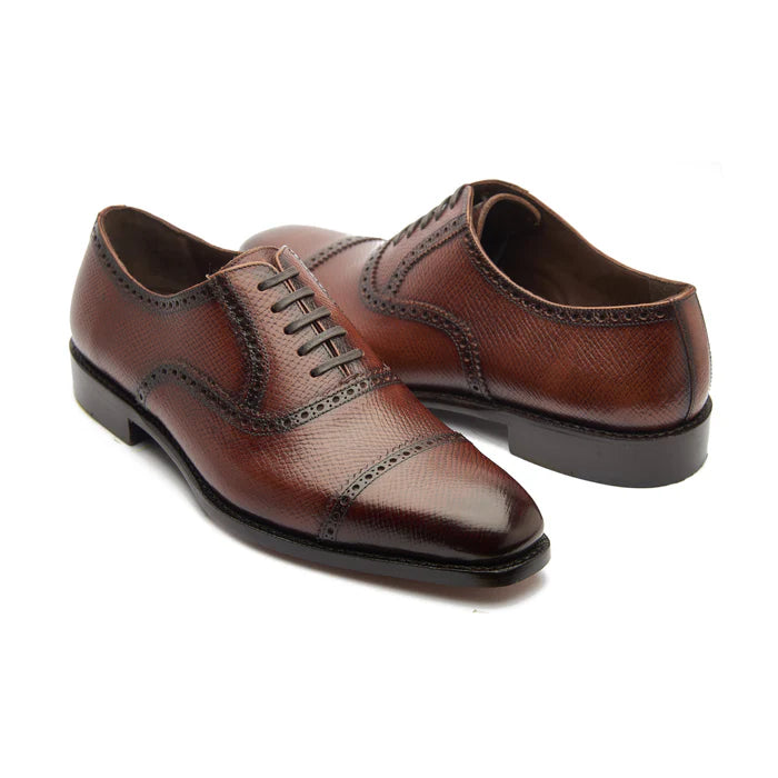 Bemer-X Quarter Brogue Oxford - Horween Hatch-grain  Hand Welted