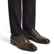 Benson Patina Brown Wholecut Oxford Shoes for Men