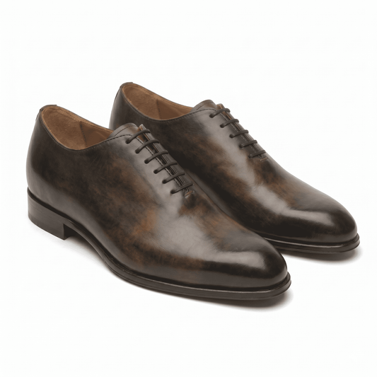 Benson Patina Brown Wholecut Oxford Shoes for Men