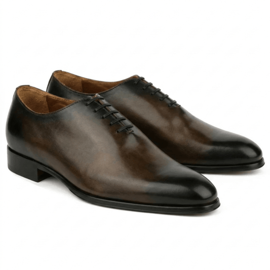 Benson Patina Brown Wholecut Oxford Shoes for Men