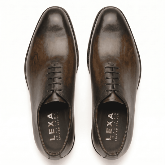 Benson Patina Brown Wholecut Oxford Shoes for Men