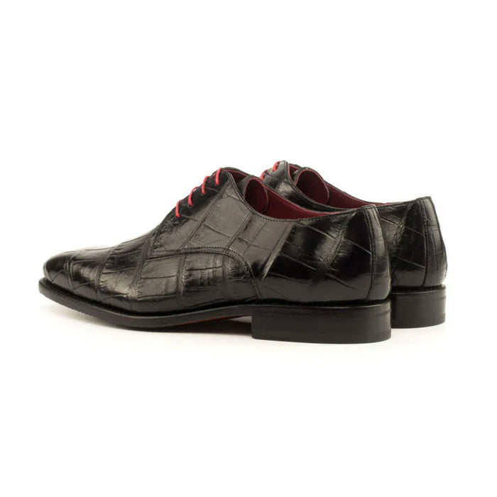 Black Alligator Derby Shoes