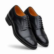 Black Brogue Oxford Shoes for Men