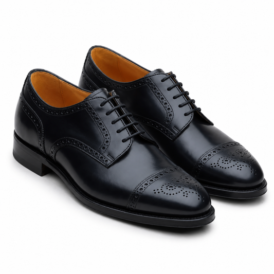 Black Brogue Oxford Shoes for Men