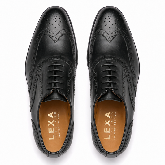 Black Brogue Oxford – Premium Wingtip Leather