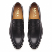 Black Handcrafted Leather Formal Penny Loafers