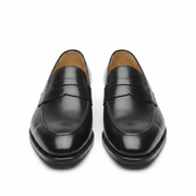 Black Handcrafted Leather Formal Penny Loafers