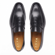Black Handcrafted Leather Formal Penny Loafers