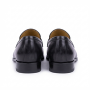 Black Handcrafted Leather Formal Penny Loafers