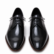 Black High-Shine Derby Shoes for Men