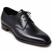 Black High-Shine Derby Shoes for Men
