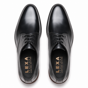 Black High-Shine Derby Shoes for Men