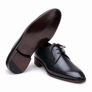 Black High-Shine Derby Shoes for Men