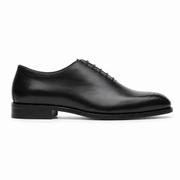 Black Leather Brogue Oxford Shoes for Men