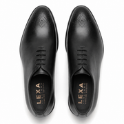 Black Leather Brogue Oxford Shoes for Men