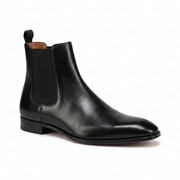 Black Leather Chelsea Boots for Men