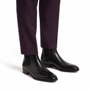Black Leather Chelsea Boots for Men