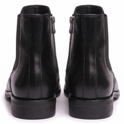 Black Leather Chelsea Boots with Croc Panel