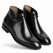 Black Leather Chukka Boots for Men