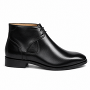 Black Leather Chukka Boots for Men