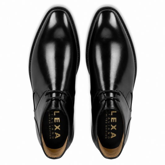 Black Leather Chukka Boots for Men